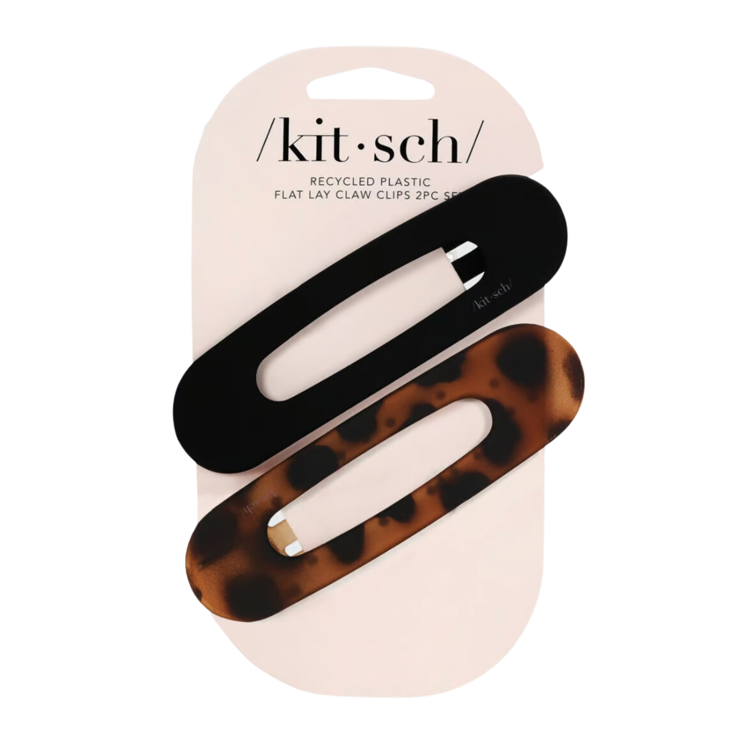 Flat Lay Claw Clip 2pc - Black & Tort