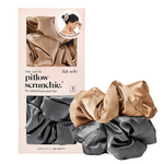 Satin Sleep Pillow Scrunchies - Charcoal/Gold